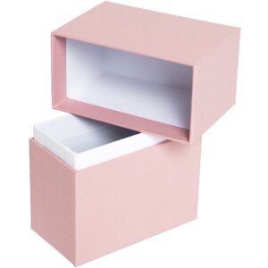 HNFD Foto Box Parda 300 fotos 10x15 cm cuello rosa de pie alto