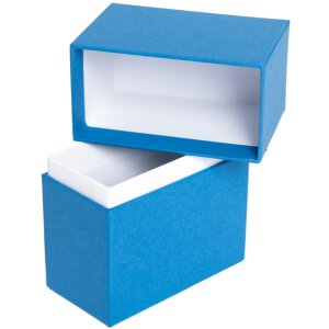 HNFD Foto Box Parda 300 fotos 10x15 cm acero cuello azul de pie alto