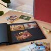 HNFD Álbum de lino con tapa de rosca rojo 38x31 cm 40 páginas foto cartón
