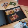 HNFD Álbum de lino con tapa de rosca negro 38x31 cm 40 páginas foto cartón