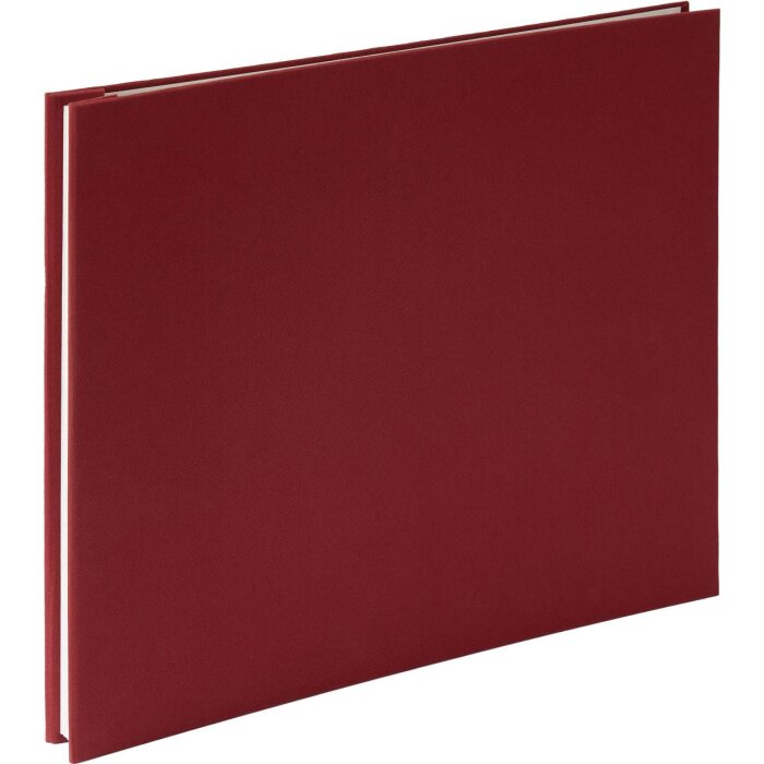 HNFD Álbum de lino con tapa de rosca rojo 38x31 cm 40 páginas blancas