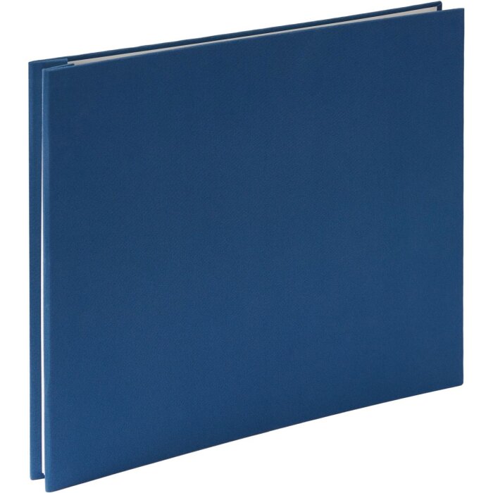 HNFD Álbum de lino con tapa de rosca azul 38x31 cm 40 páginas blancas
