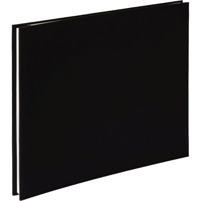 HNFD Álbum de lino con tapa de rosca negro 38x31 cm 40 páginas blancas