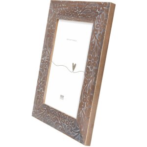 Marco de fotos de madera Deknudt Impresión floral S68VH marrón 10x15 cm