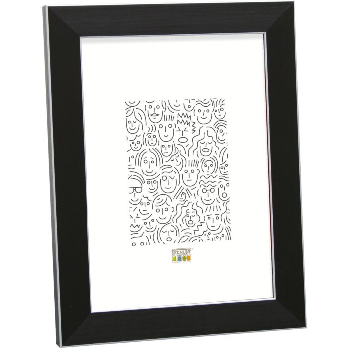 Marco de plástico Deknudt S41VK2 negro con borde plateado 21x29,7 cm DIN A4