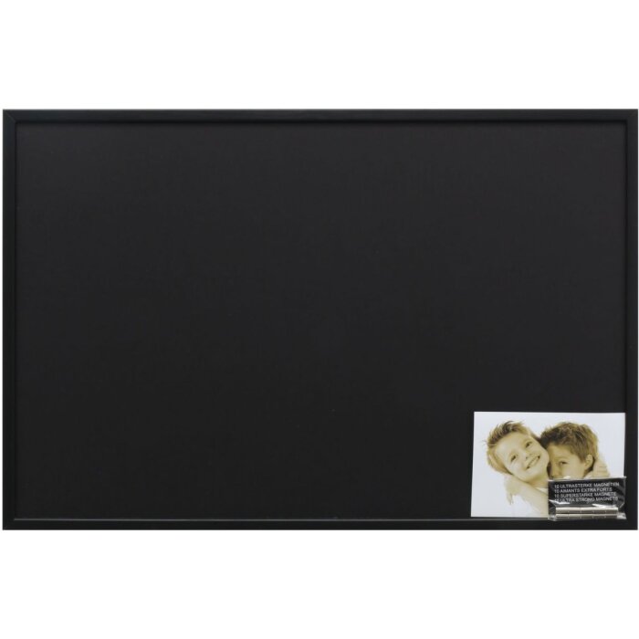 Deknudt Tablero magnético de madera negro S41JL2 negro 40x60 cm