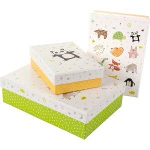 Goldbuch Juego de Cajas de Cartón Pirámide de Animales 3 Cajas de Cartón