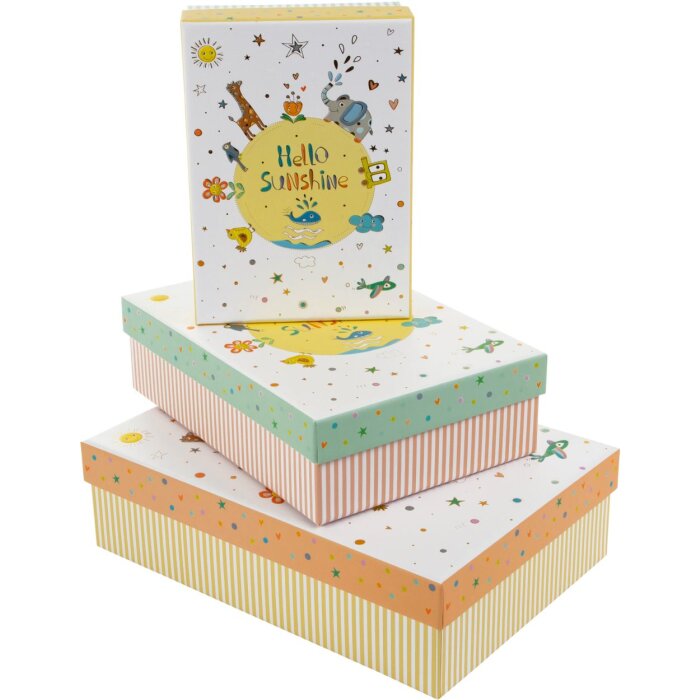 Goldbuch set de cajas de cartón hello sunshine 3 cajas de cartón