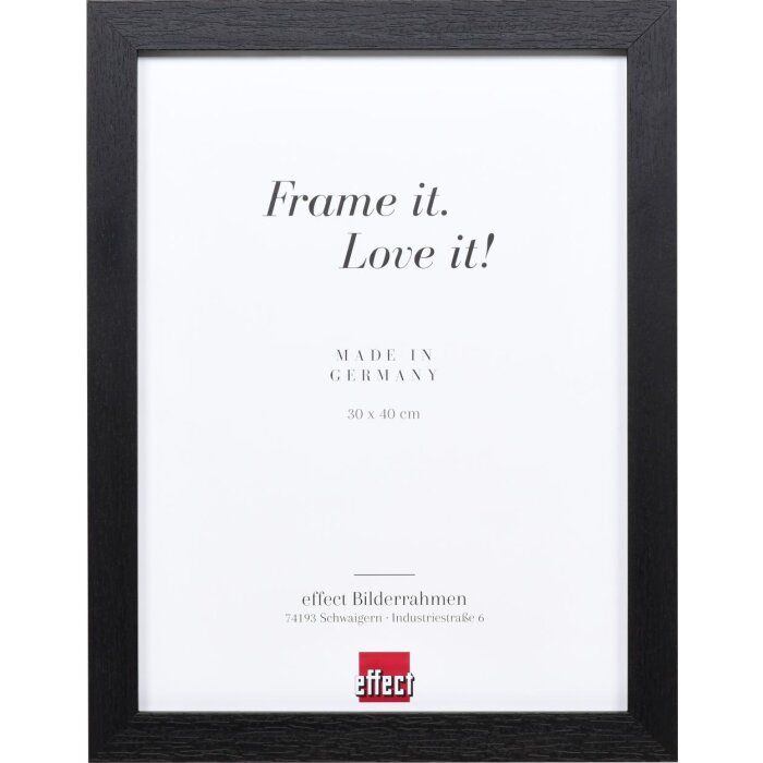 Efecto marco de madera Perfil 52 negro 59,4x84,1 cm cristal de museo