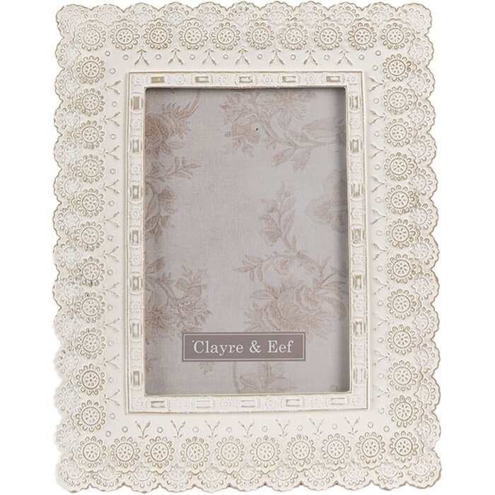 Clayre & Eef 2F0940 Marco de fotos 16x2x21 cm - 10x15 cm Rectángulo blanco