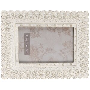Clayre & Eef 2F0940 Marco de fotos 16x2x21 cm - 10x15 cm Rectángulo blanco