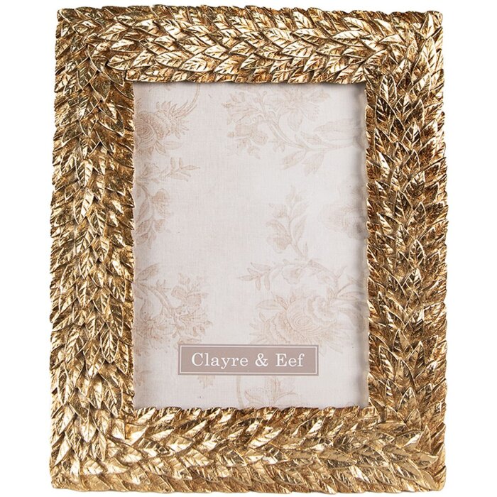 Clayre & Eef 2F0947 Marco de fotos 19x2x24 cm - 13x18 cm Rectángulo dorado