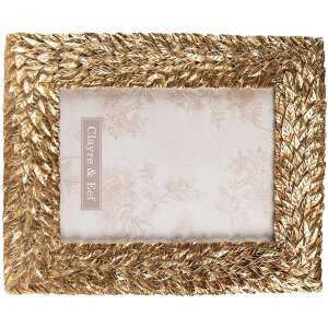 Clayre & Eef 2F0947 Marco de fotos 19x2x24 cm - 13x18 cm Rectángulo dorado