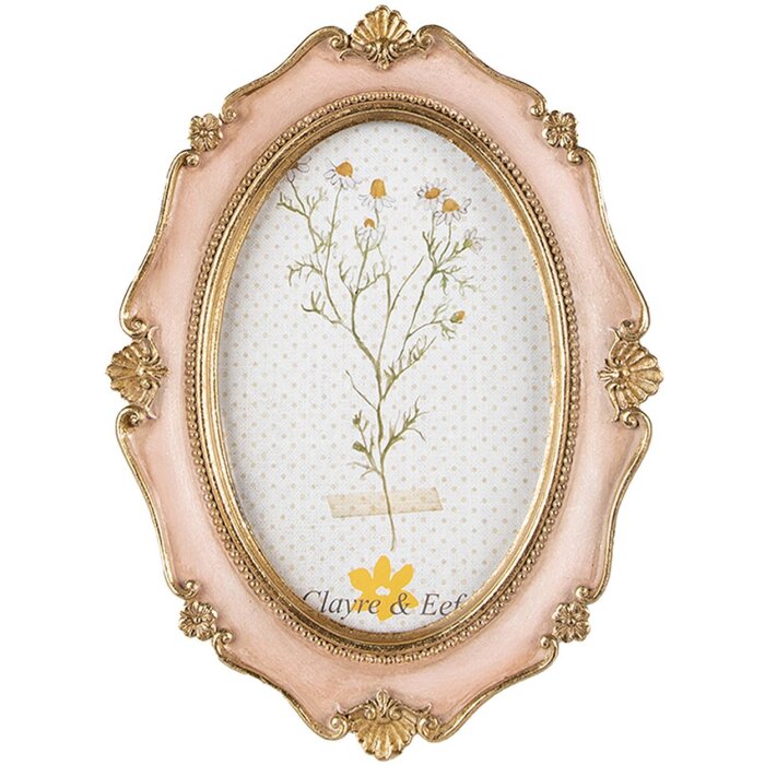 Clayre & Eef 2F0994 Marco de fotos 15x2x20 cm - 10x15 cm Rosa