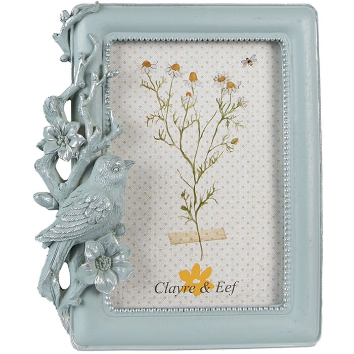 Clayre & Eef 2F1016 Marco de fotos 16x2x19 cm - 10x15 cm Azul