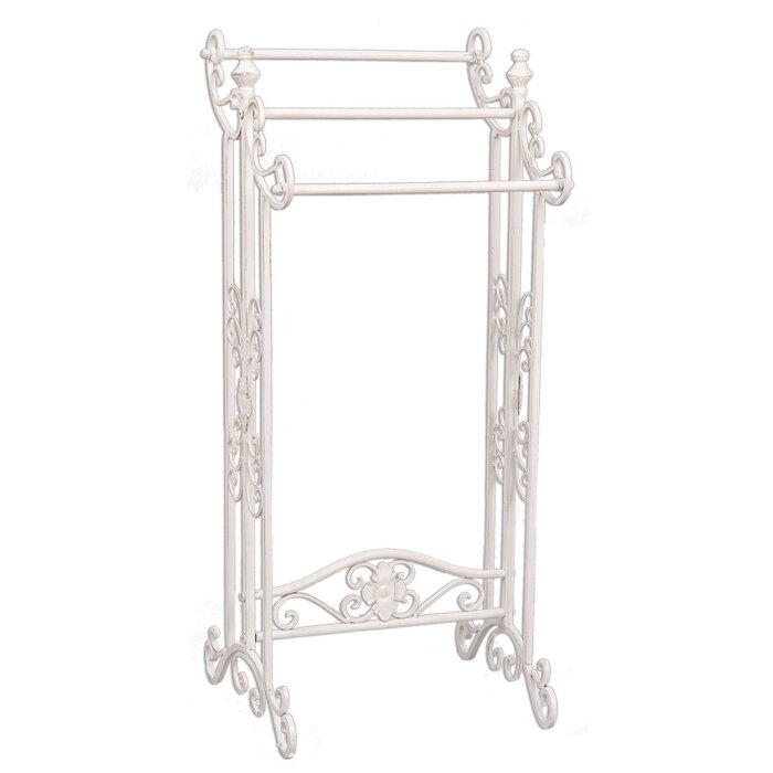 Clayre & Eef 4Y0224W Toallero Guest 40x37x91 cm Blanco Rectángulo