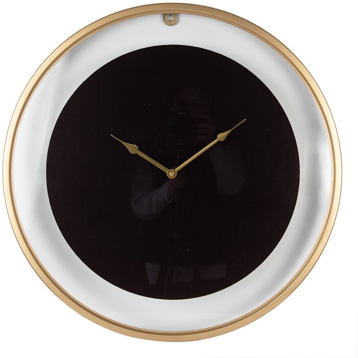 Clayre & Eef 5KL0229 Reloj de Pared Ø 60x5 cm - 1xAA Negro - Dorado