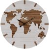 Clayre & Eef 5KL0230 Reloj de Pared Ø 60x4 cm - 1xAA Blanco - Marrón