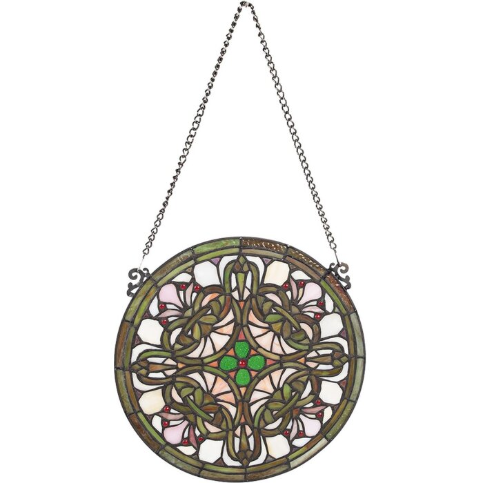 Clayre & Eef 5LL-6271 Cuadro Tiffany Ø 30x1 cm Verde Redondo