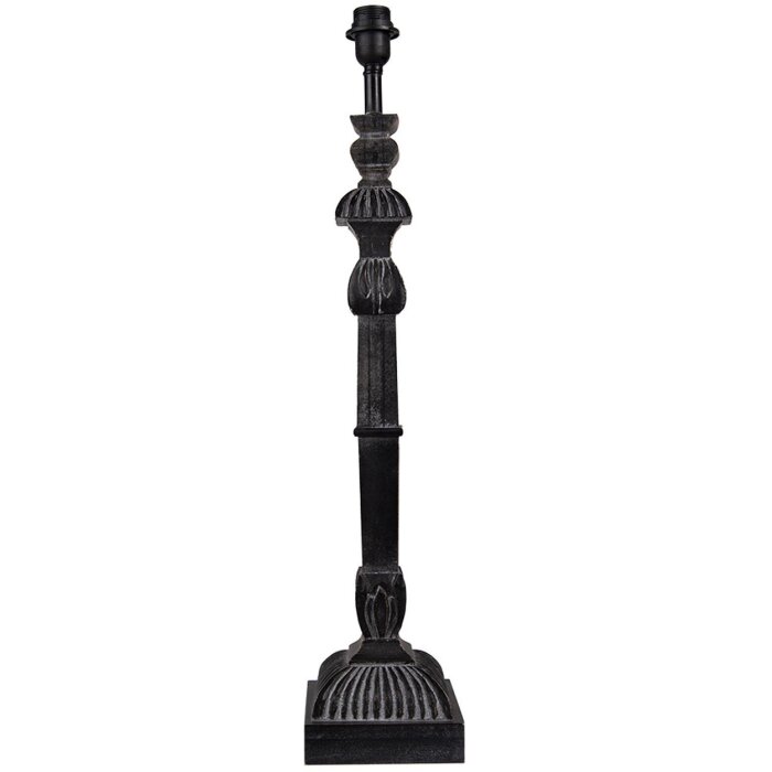 Clayre & Eef 5LMP354 Portalámpara 16x16x78 cm E27-máx 1x60W Negro Cuadrado