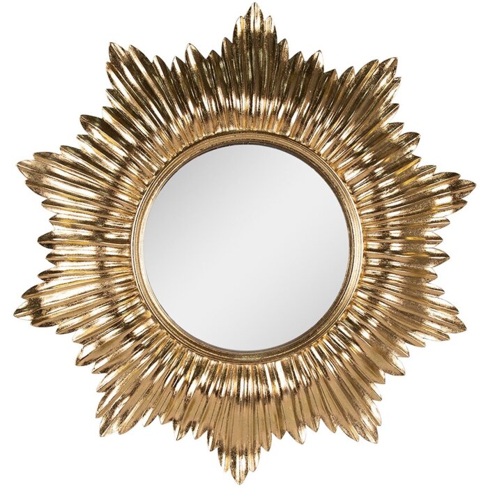 Clayre & Eef 62S277 Espejo Ø 51x3 cm Espejo de pared dorado