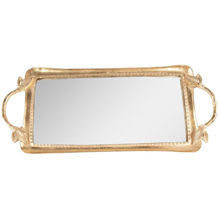 Clayre & Eef 65133 Bandeja Decorativa con Espejo 51x22x3 cm Color Dorado
