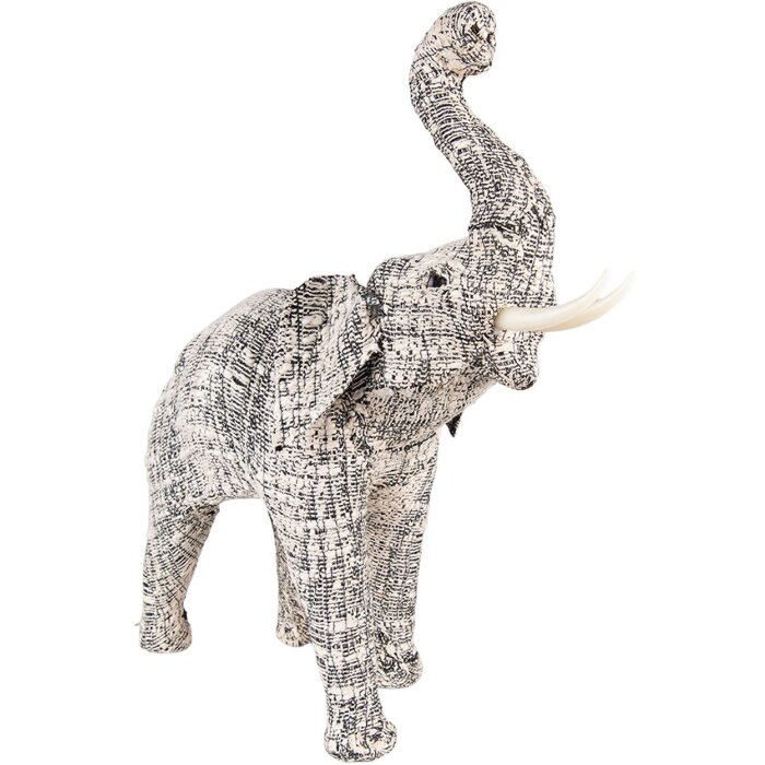 Clayre & Eef 65181M Decoración Elefante 30 cm Blanco - Negro