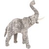 Clayre & Eef 65181M Decoración Elefante 30 cm Blanco - Negro