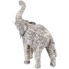 Clayre & Eef 65181M Decoración Elefante 30 cm Blanco - Negro