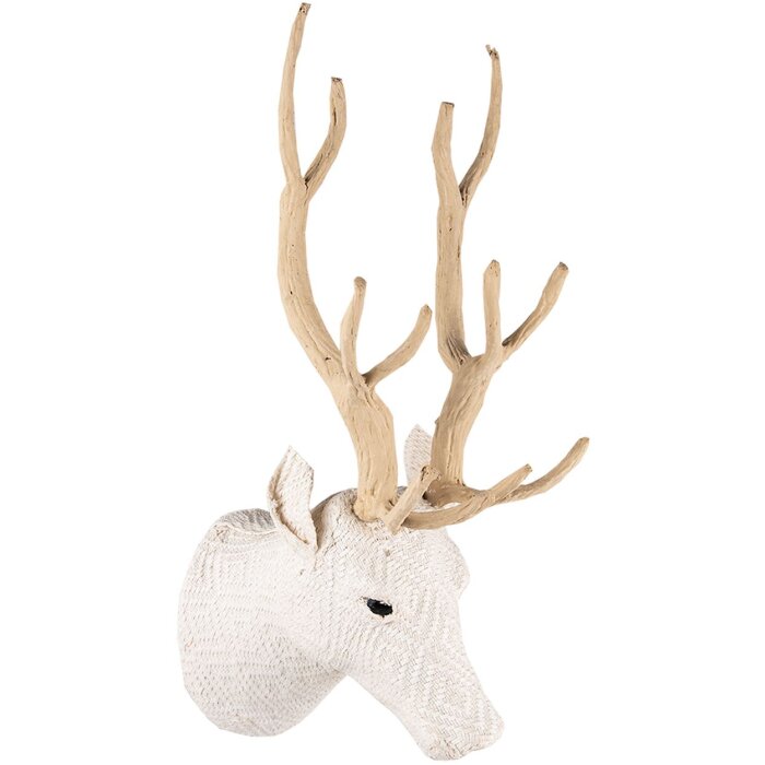 Clayre & Eef 65188M Decoración Ciervo 18x24x42 cm Beige