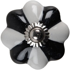 Clayre & Eef 65201 Pomo Ø 4x4 cm Negro - Blanco