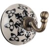 Clayre & Eef 65213 Gancho de pared Ø 6 x7 cm Blanco - Negro