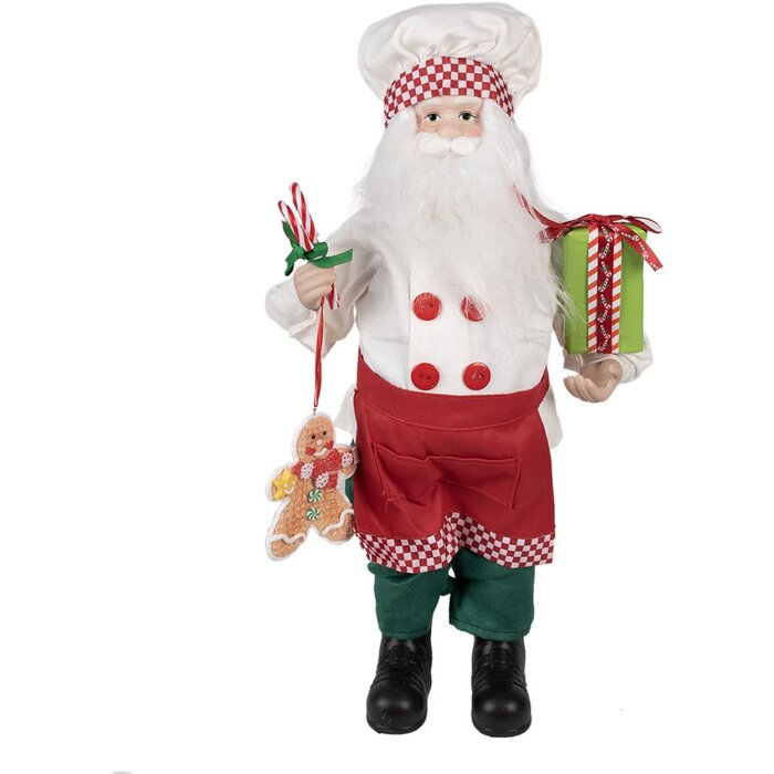 Clayre & Eef 65215 Decoración Papá Noel 26x16x46 cm Rojo