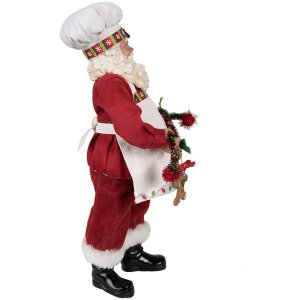 Clayre & Eef 65216 Decoración Papá Noel 16x8x28 cm Rojo