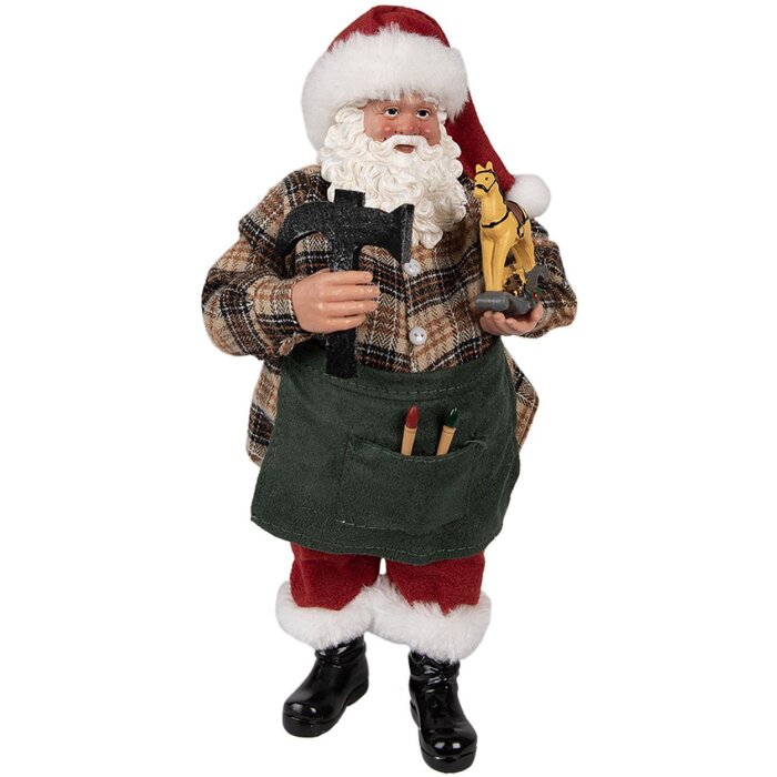 Clayre & Eef 65225 Decoración Papá Noel 16x8x28 cm Verde