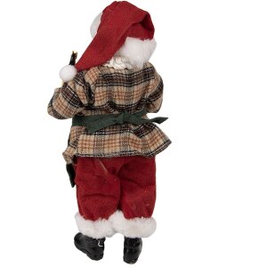 Clayre & Eef 65225 Decoración Papá Noel 16x8x28 cm Verde