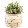 Clayre & Eef 6CE1535L Maceta Cerámica Ø 20x15 cm Amarillo Beige Vintage