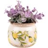 Clayre & Eef 6CE1535S Maceta decorativa Ø 12x9 cm Amarillo