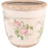 Clayre & Eef 6CE1541L Decoración Maceta Ø 18x17 cm Rosa - Beige Redonda