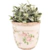 Clayre & Eef 6CE1541L Decoración Maceta Ø 18x17 cm Rosa - Beige Redonda