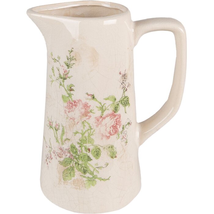 Clayre & Eef 6CE1543M Maceta Decorativa 15x10x19 cm Rosa - Beige