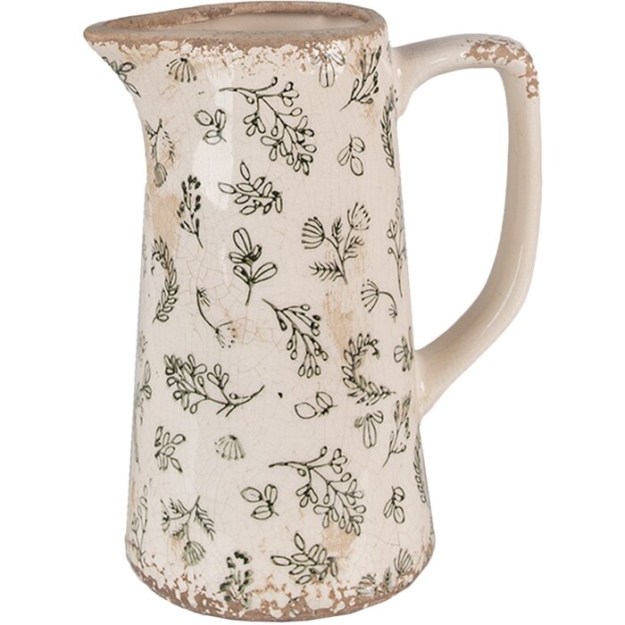 Clayre & Eef 6CE1547 Maceta Decorativa 15x10x19 cm Verde - Beige