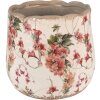 Clayre & Eef 6CE1549M Maceta Cerámica Ø 18x16 cm Rosa Beige Estilo Barroco