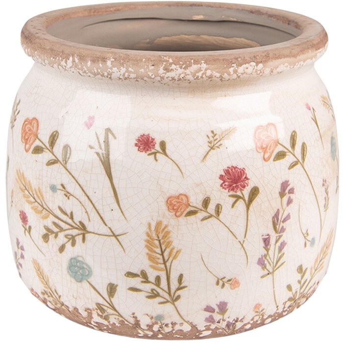 Clayre & Eef 6CE1551L Maceta decorativa Ø 20x15 cm Rosa - Verde