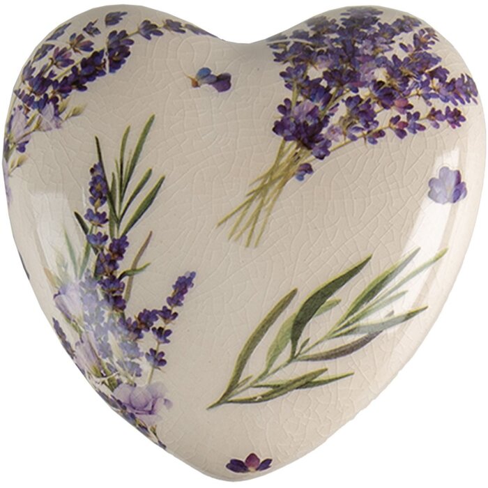 Clayre & Eef 6CE1554L Decoración Corazón 11x11x4 cm Violeta - Verde