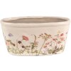 Clayre & Eef 6CE1557L Maceta 27x13x14 cm Rosa Beige Ovalada
