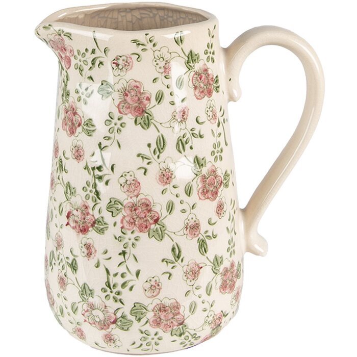 Clayre & Eef 6CE1563L Maceta Decorativa 20x14x23 cm Rosa - Beige