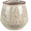 Clayre & Eef 6CE1577M Maceta decorativa Ø 14x13 cm Verde - Beige