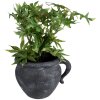 Clayre & Eef 6CE1580 Maceta Cerámica Gris 20x16x14 cm con Asa