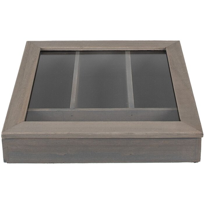 Clayre & Eef 6H1583G Cubertero 30x30x8 cm Gris Cuadrado